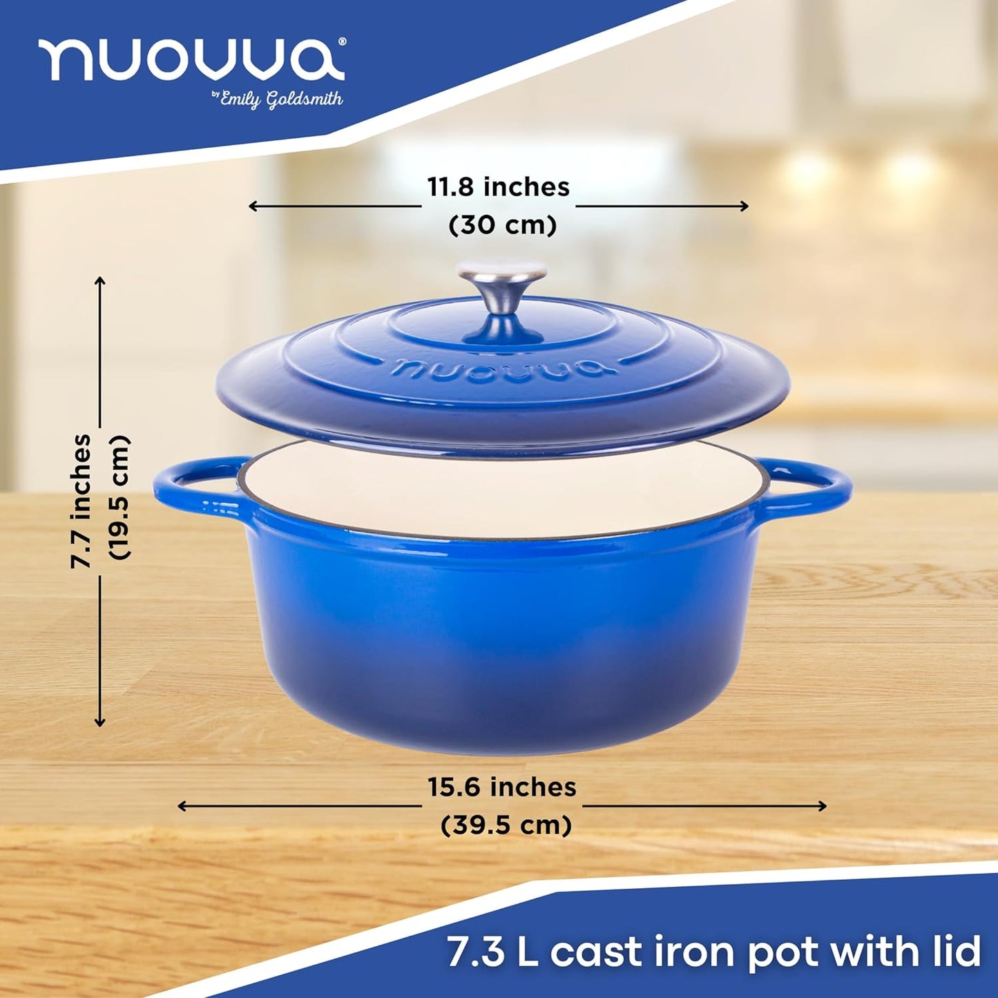 Enamelled Cast Iron Dutch Oven Casserole Pot, Nuovva