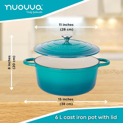 Enamelled Cast Iron Dutch Oven Casserole Pot, Nuovva