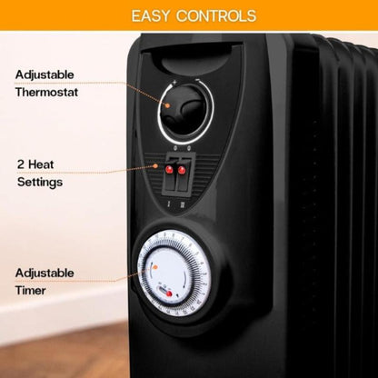 Portable Radiator Electric Heater - Oil Filled