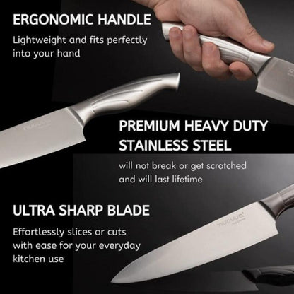 5-Piece Professional Stainless Steel Kitchen Knife Set with Gift Box, Nuovva