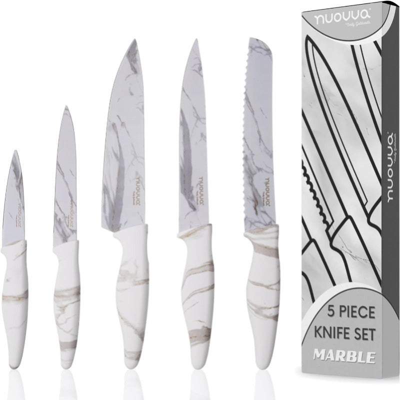 5-Piece Granite Non-Stick Kitchen Knife Set, Nuovva