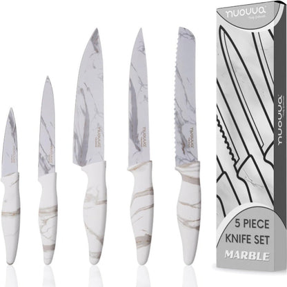 5-Piece Granite Non-Stick Kitchen Knife Set, Nuovva