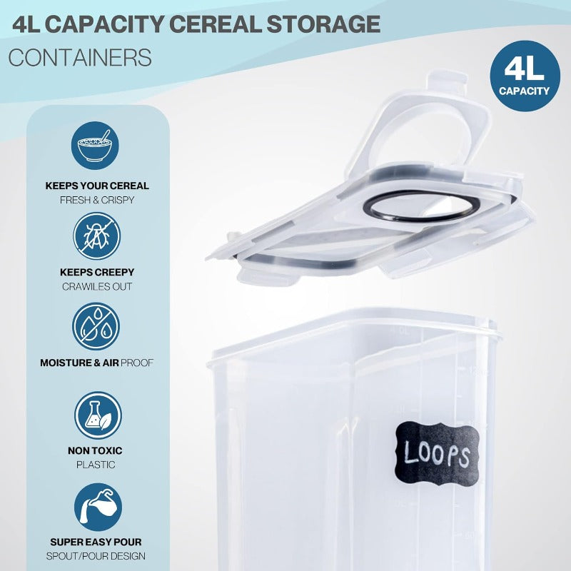 2-Piece Airtight Cereal Storage Container Set, Nuovva