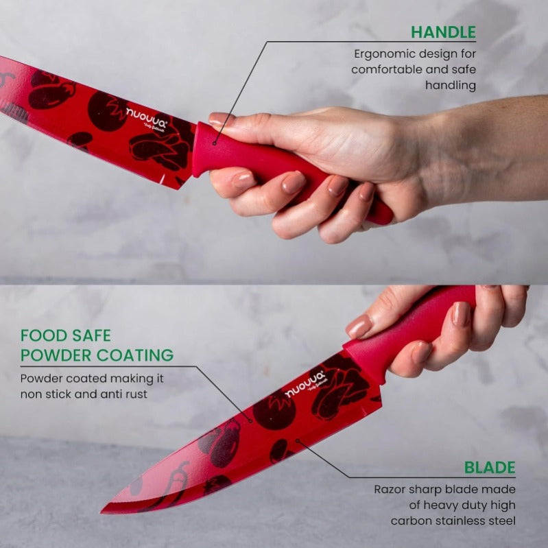 5-Piece Granite Non-Stick Kitchen Knife Set, Nuovva