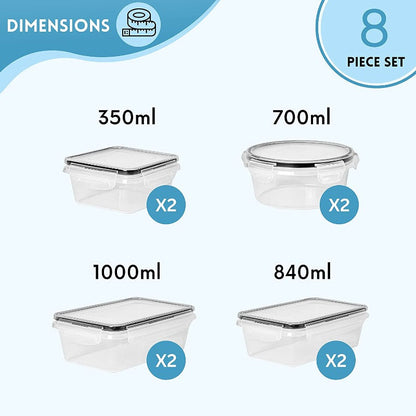 8-Piece Airtight Food Storage Container Set, Nuovva