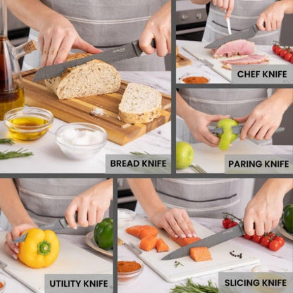 5-Piece Granite Non-Stick Kitchen Knife Set, Nuovva