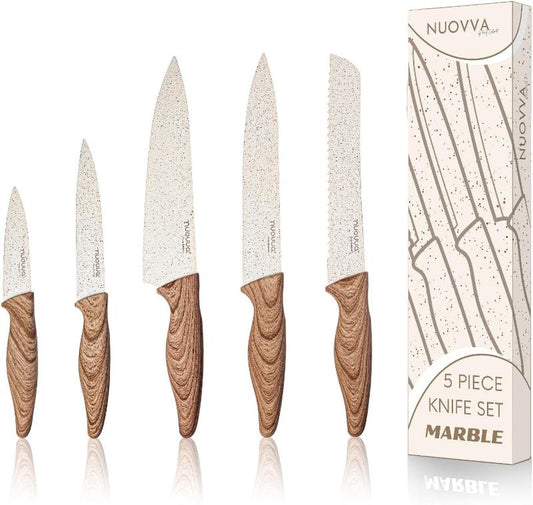 5-Piece Granite Non-Stick Kitchen Knife Set, Nuovva