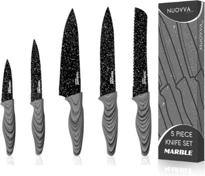 5-Piece Granite Non-Stick Kitchen Knife Set, Nuovva