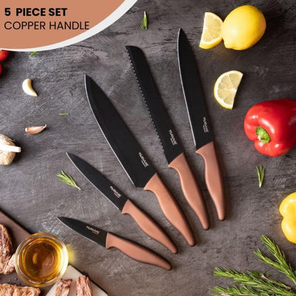 5-Piece Granite Non-Stick Kitchen Knife Set, Nuovva