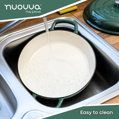 Shallow Enamelled Cast Iron Dutch Oven Casserole Pot (30cm & 32cm), Nuovva