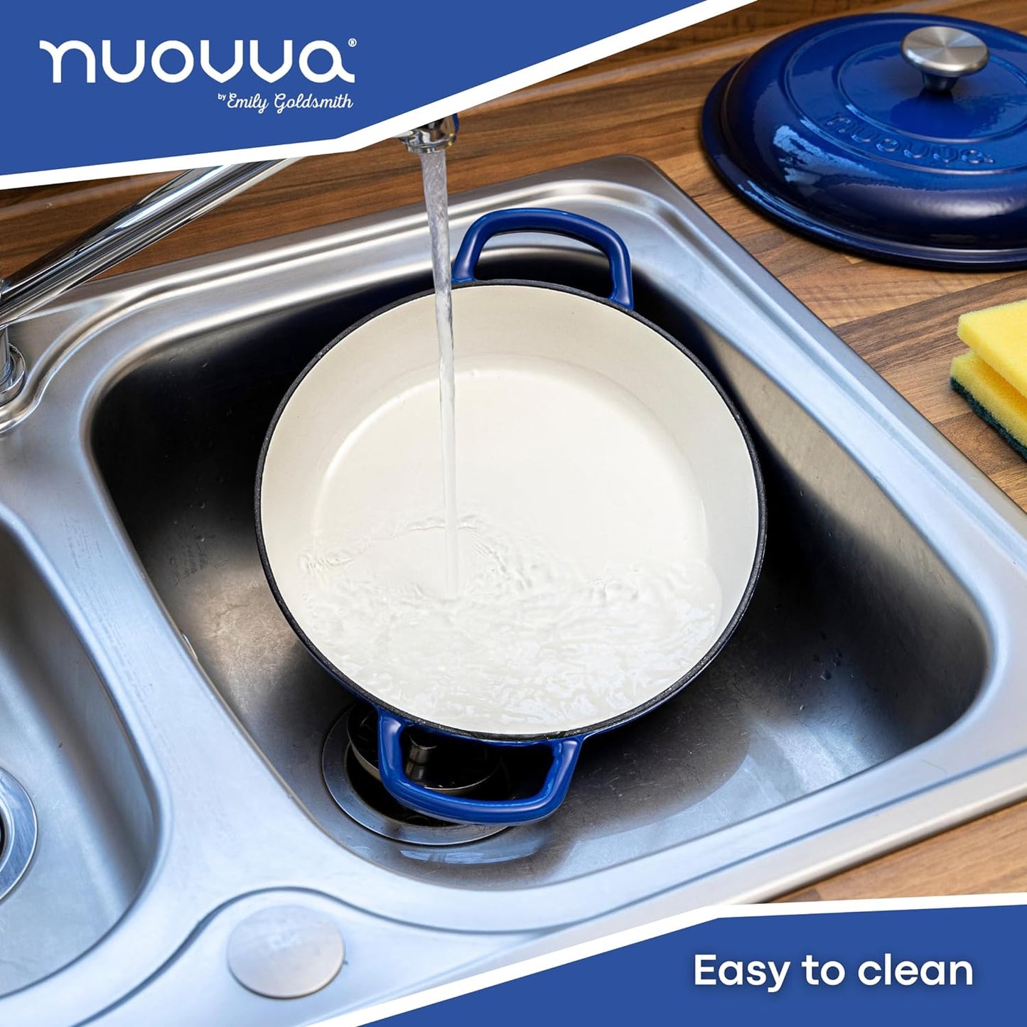 Shallow Enamelled Cast Iron Dutch Oven Casserole Pot (30cm & 32cm), Nuovva