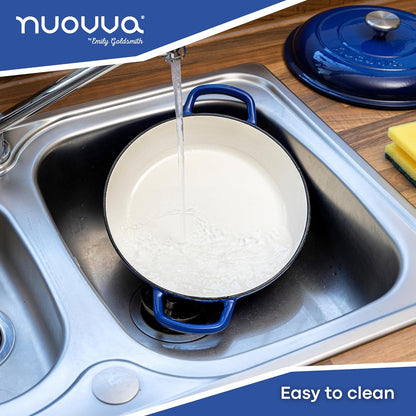 Shallow Enamelled Cast Iron Dutch Oven Casserole Pot (30cm & 32cm), Nuovva