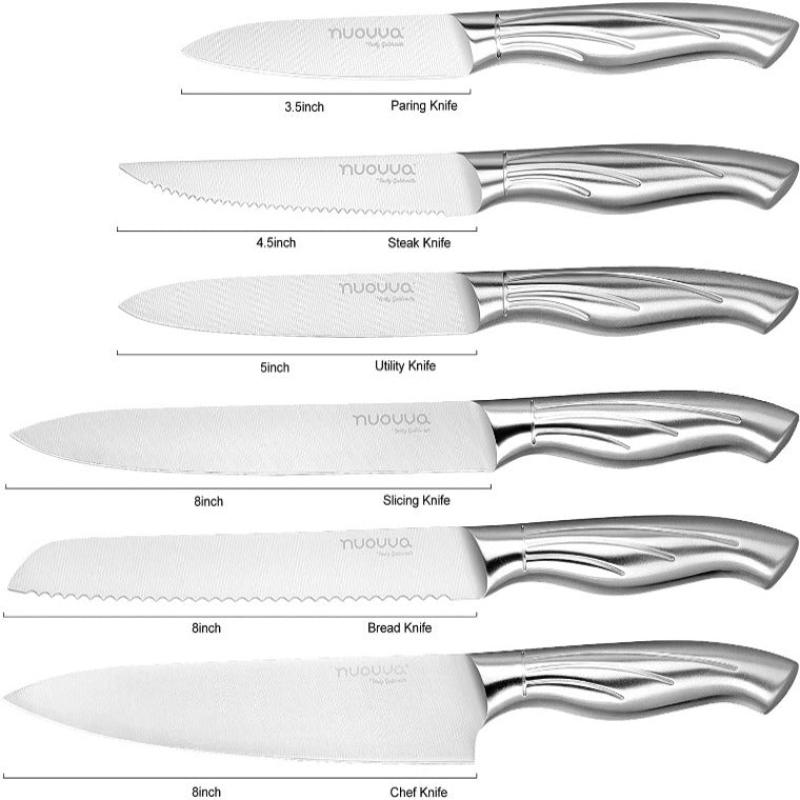14-Piece Stainless Steel Kitchen Knife Set with Hardwood Block, Nuovva