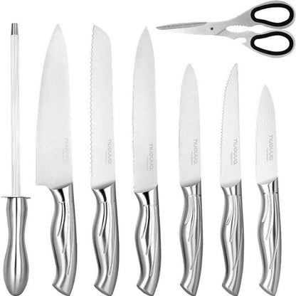 14-Piece Stainless Steel Kitchen Knife Set with Hardwood Block, Nuovva