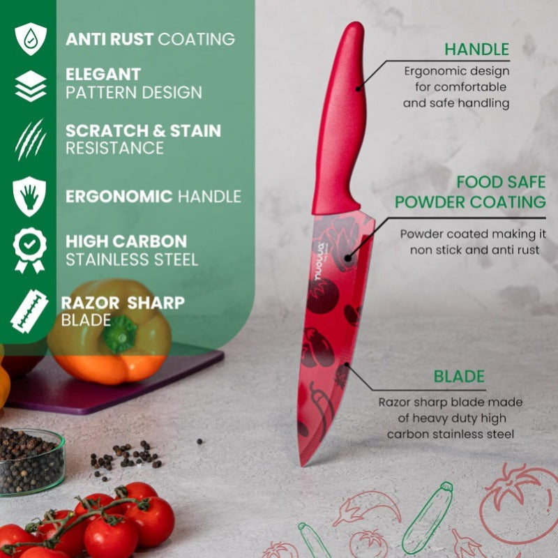 5-Piece Granite Non-Stick Kitchen Knife Set, Nuovva