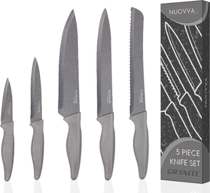 5-Piece Non-Stick Kitchen Knife Set, Nuovva