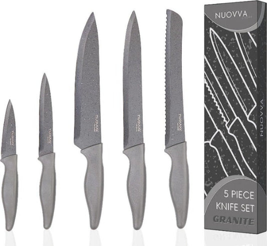 5-Piece Non-Stick Kitchen Knife Set, Nuovva