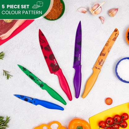 5-Piece Granite Non-Stick Kitchen Knife Set, Nuovva