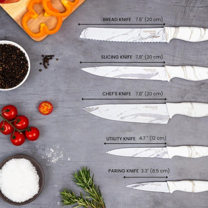 5-Piece Granite Non-Stick Kitchen Knife Set, Nuovva