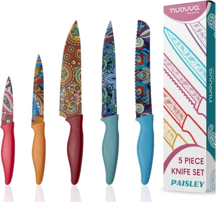 5-Piece Granite Non-Stick Kitchen Knife Set, Nuovva