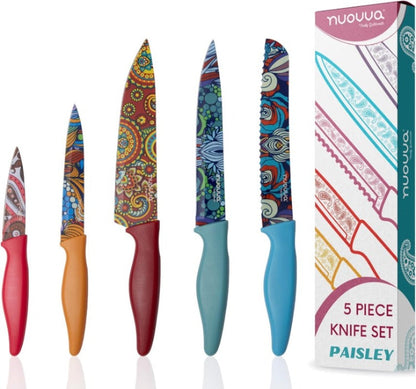 5-Piece Non-Stick Kitchen Knife Set, Nuovva