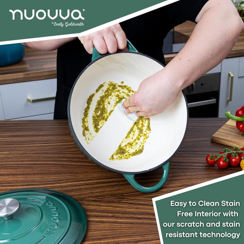 Enamelled Cast Iron Dutch Oven Casserole Pot, Nuovva