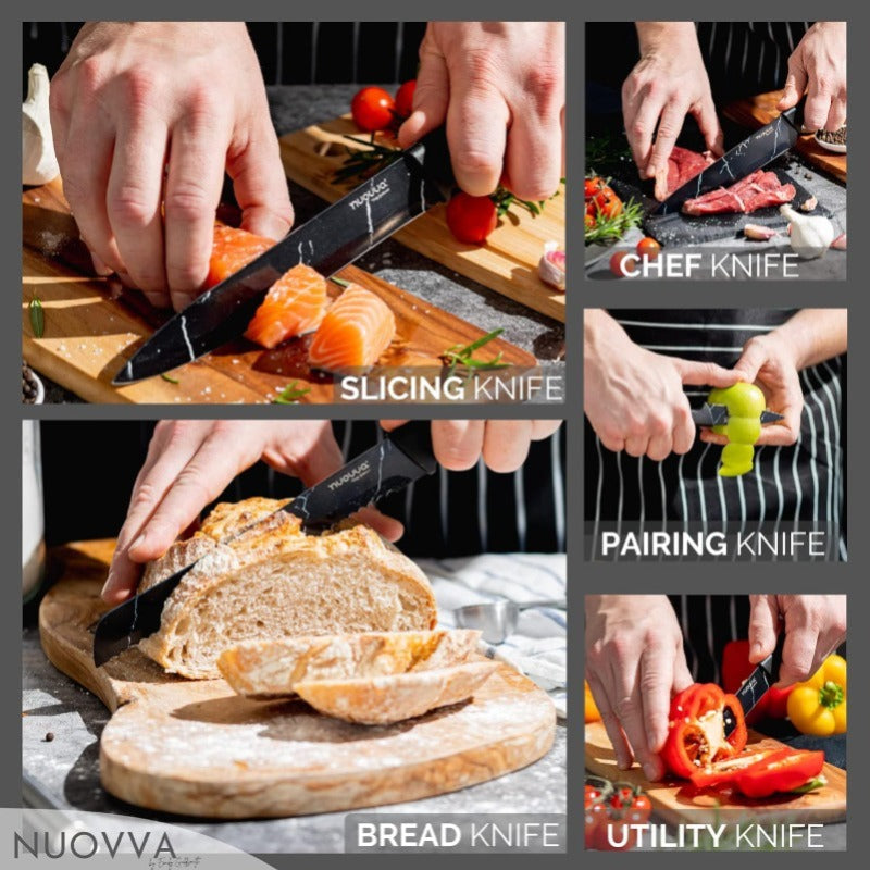 5-Piece  Non-Stick Kitchen Knife Set, Nuovva