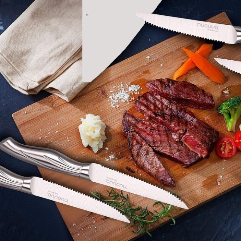 14-Piece Stainless Steel Kitchen Knife Set with Hardwood Block, Nuovva