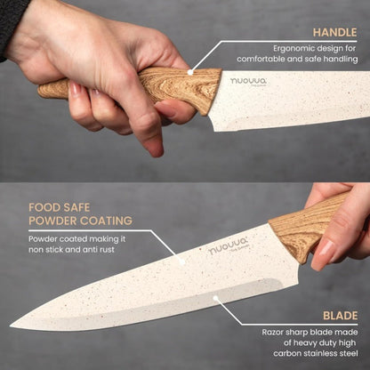 5-Piece Granite Non-Stick Kitchen Knife Set, Nuovva