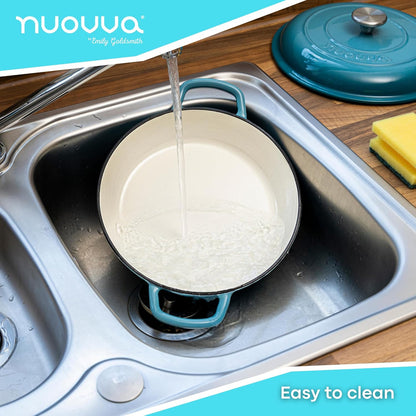 Shallow Enamelled Cast Iron Dutch Oven Casserole Pot (30cm & 32cm), Nuovva