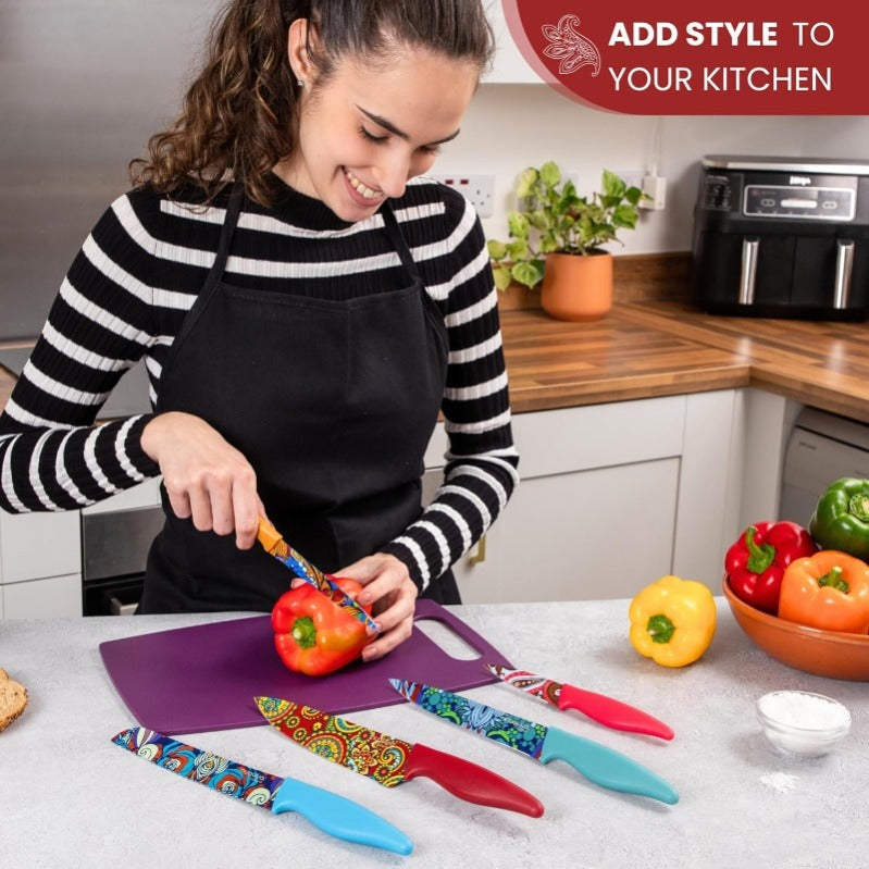 5-Piece Granite Non-Stick Kitchen Knife Set, Nuovva
