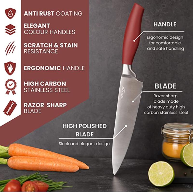 7-Piece  Kitchen Knife Set with Rotating Block, Nuovva