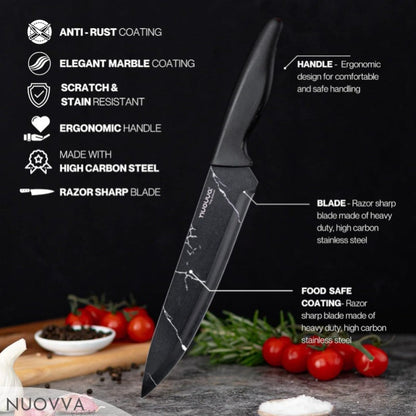 5-Piece Granite Non-Stick Kitchen Knife Set, Nuovva