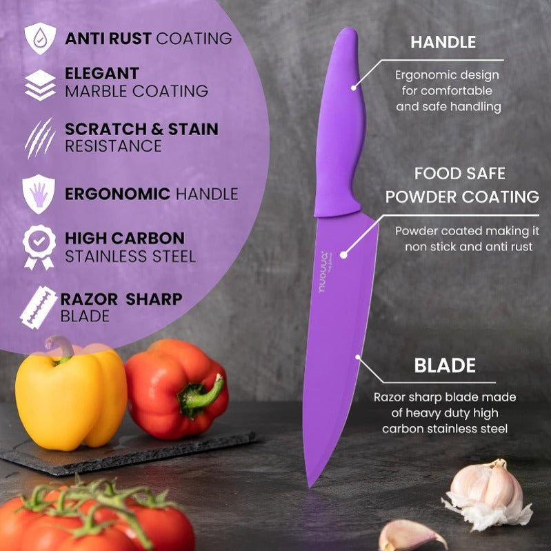 5-Piece Granite Non-Stick Kitchen Knife Set, Nuovva