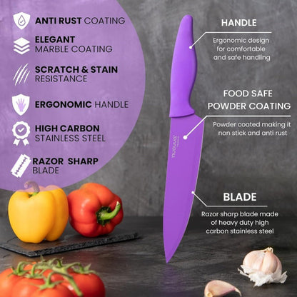 5-Piece Granite Non-Stick Kitchen Knife Set, Nuovva