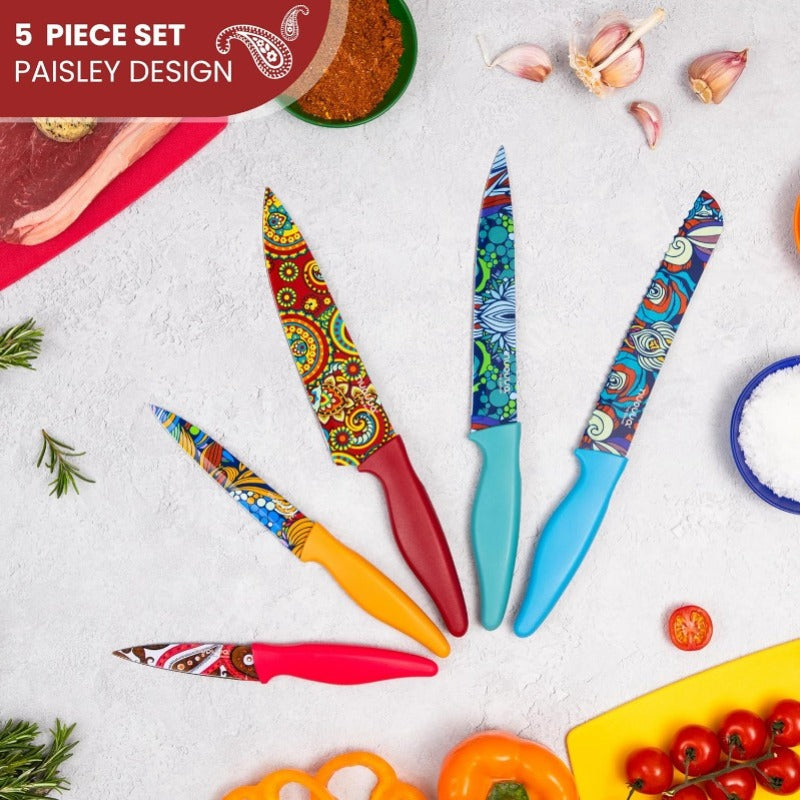 5-Piece Granite Non-Stick Kitchen Knife Set, Nuovva