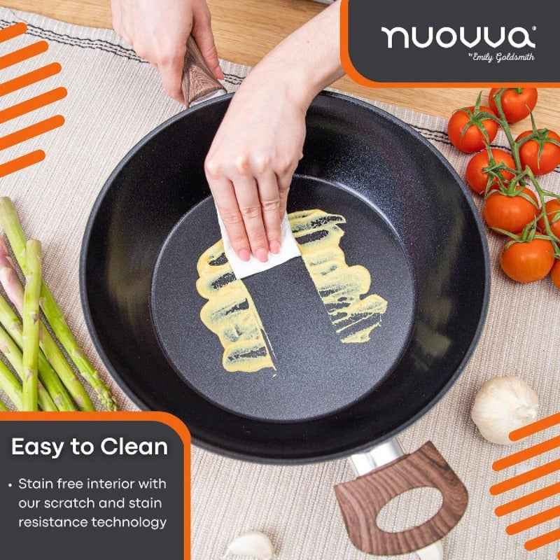 28cm Non-Stick Sauté Pan with Glass Lid, Nuovva