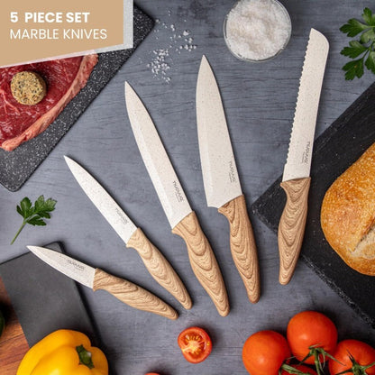 5-Piece Granite Non-Stick Kitchen Knife Set, Nuovva