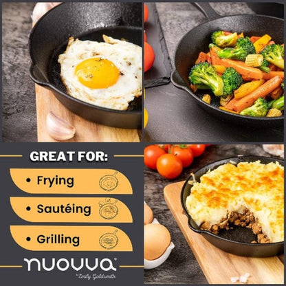 Pre-Seasoned Cast Iron Skillet - 8, 10, 12 inch (Multiple Sizes Available)