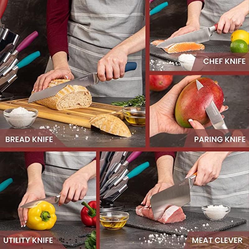 7-Piece  Kitchen Knife Set with Rotating Block, Nuovva