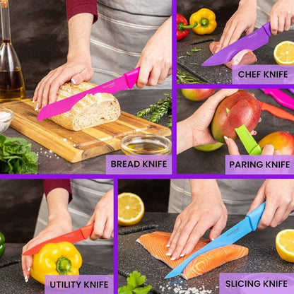 5-Piece Non-Stick Kitchen Knife Set, Nuovva