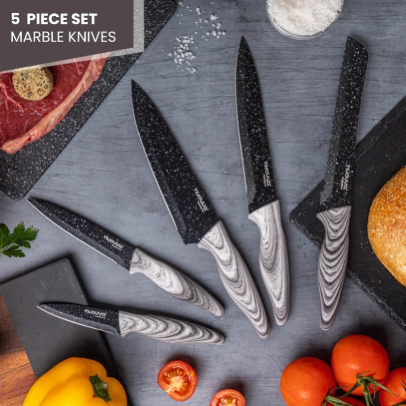 5-Piece Granite Non-Stick Kitchen Knife Set, Nuovva