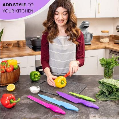 5-Piece Granite Non-Stick Kitchen Knife Set, Nuovva