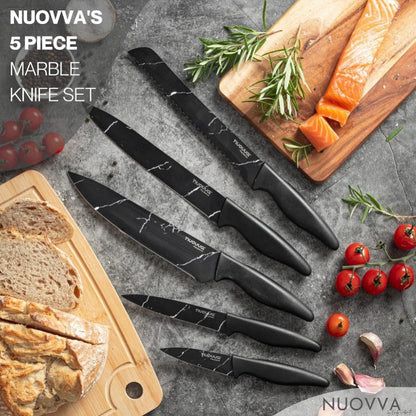 5-Piece Granite Non-Stick Kitchen Knife Set, Nuovva
