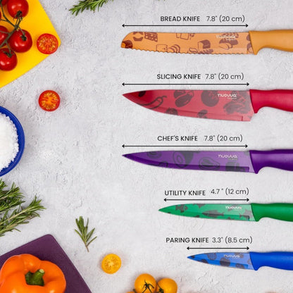 5-Piece  Non-Stick Kitchen Knife Set, Nuovva