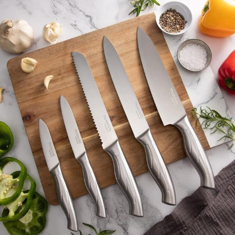 5-Piece Professional Stainless Steel Kitchen Knife Set with Gift Box, Nuovva