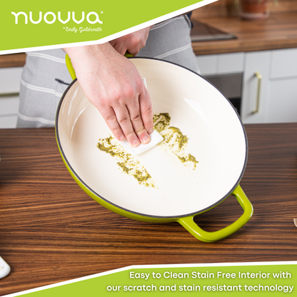 30cm Enamelled Cast Iron Shallow Dutch Oven Casserole Pot – 3.9L, Nuovva