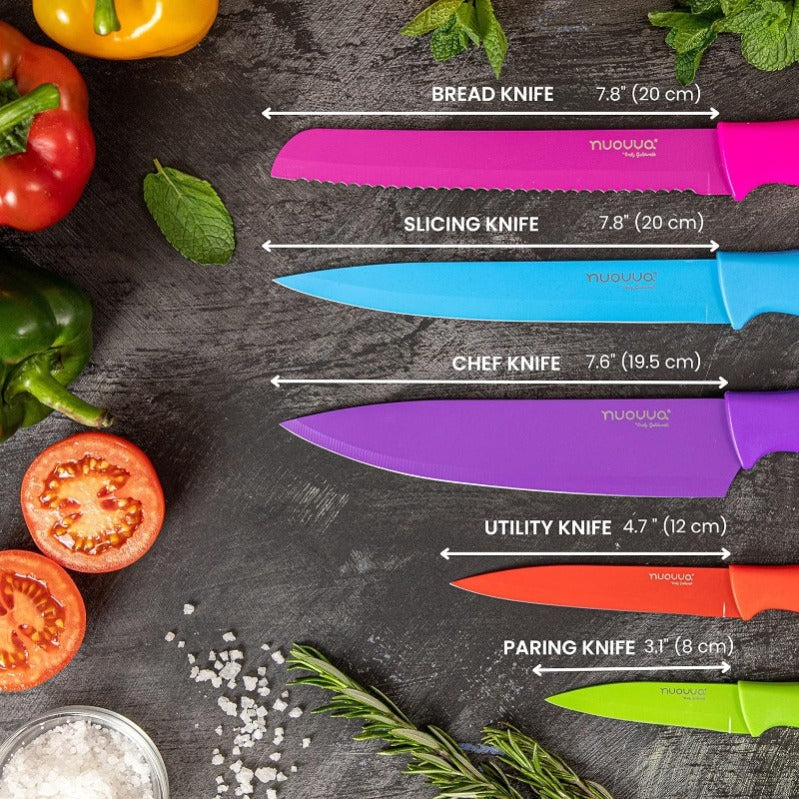 5-Piece Granite Non-Stick Kitchen Knife Set, Nuovva