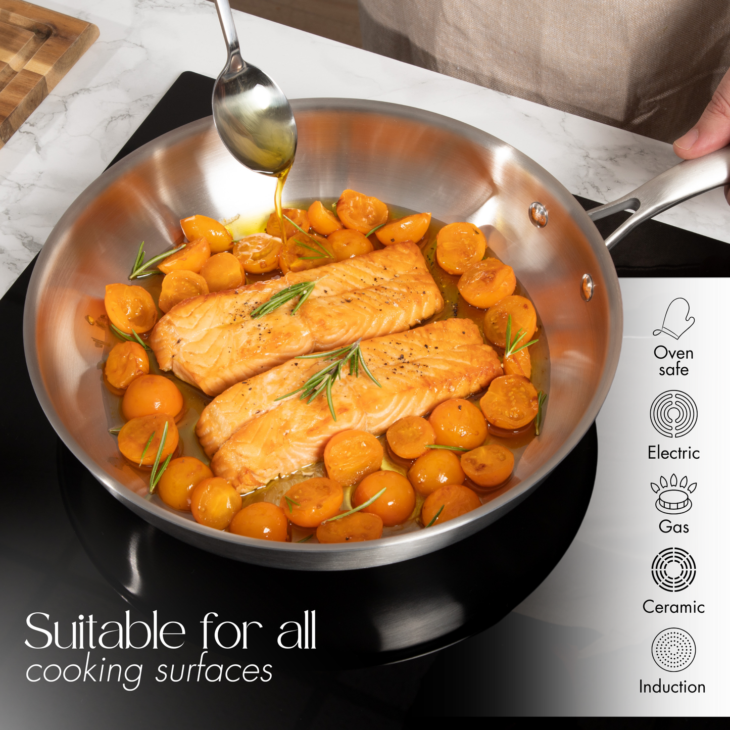 2-Piece Stainless Steel Frying Pan Set, Nuovva