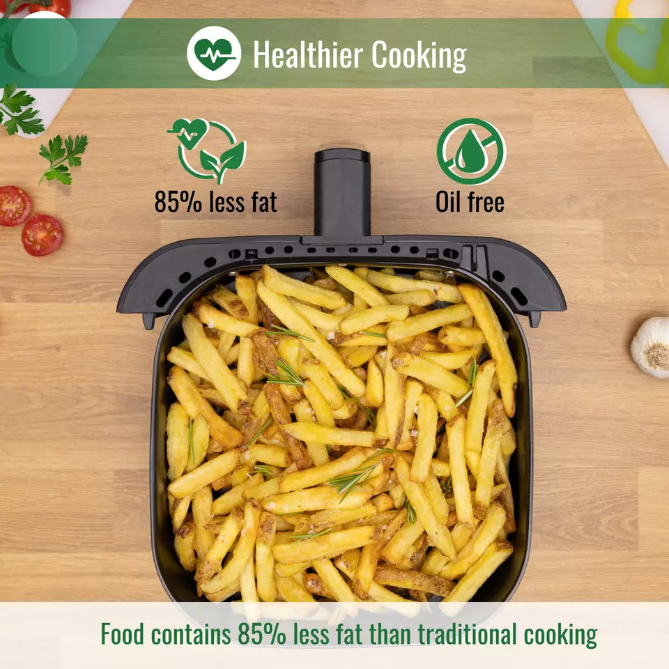 6.5L Dual Compartment Air Fryer Oven with 10 Preset Cooking Functions – 1500W, Nuovva